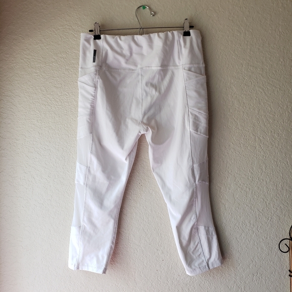 RBX Workout Crop Leggings Mesh Detail White Size XL - Picture 2 of 8